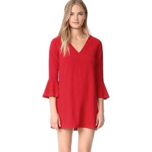 Alice + Olivia Bell Sleeve Red Dress